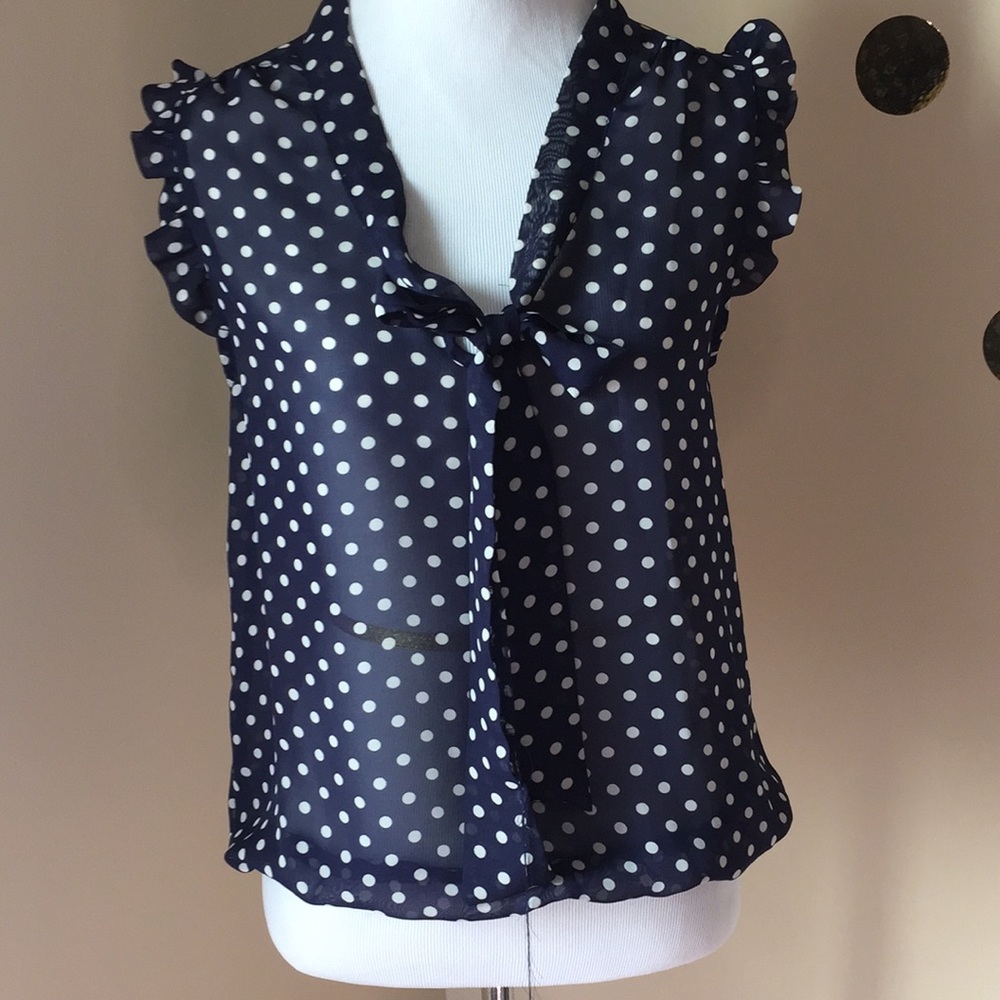 Navy polka dot Blouse
